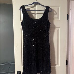 dressbarn Black Sequin Mini Dress